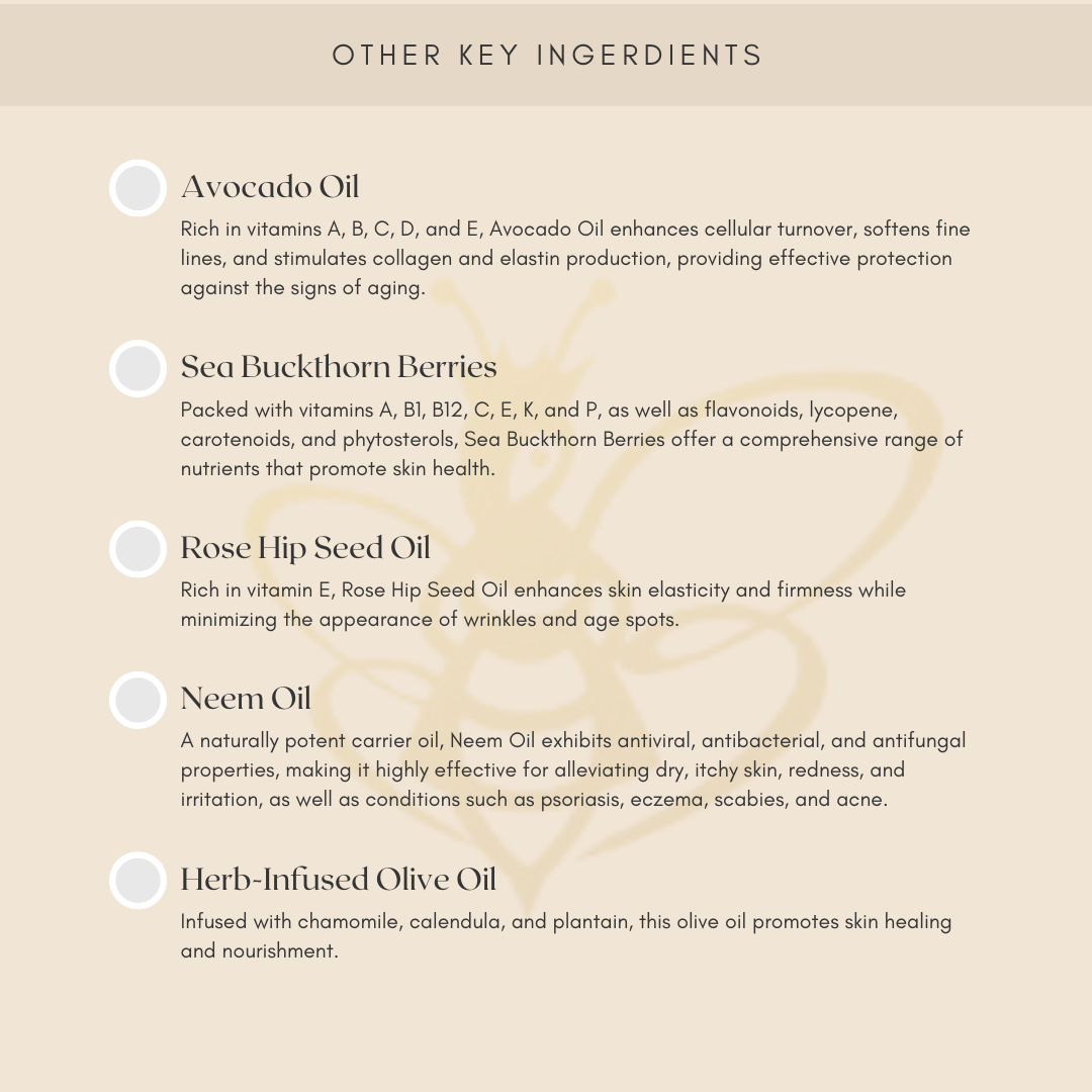 "Grey Bee Power"- anti-inflammatory, anti-bacterial, deep healing salve