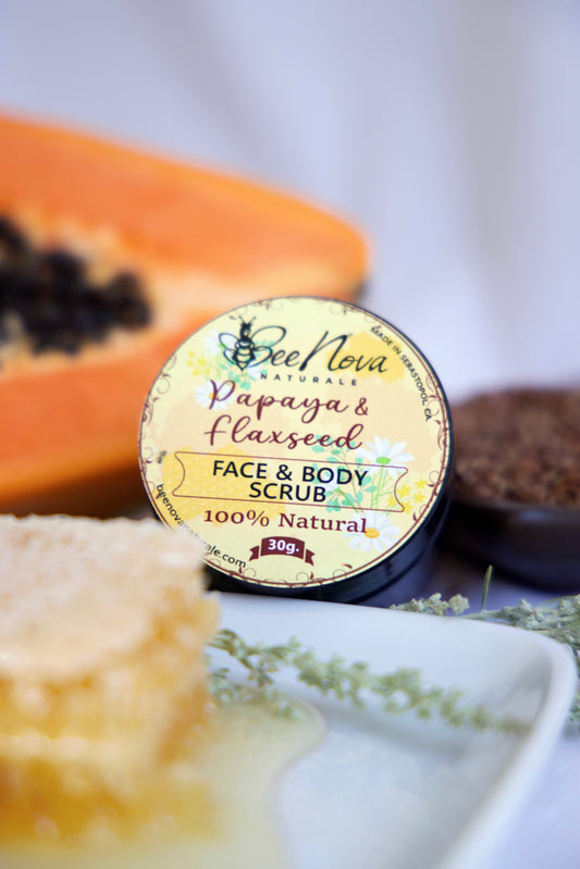 Papaya  &  Flaxseed Oil Based Face Exfoliant Plus Moisturizing  Scrub